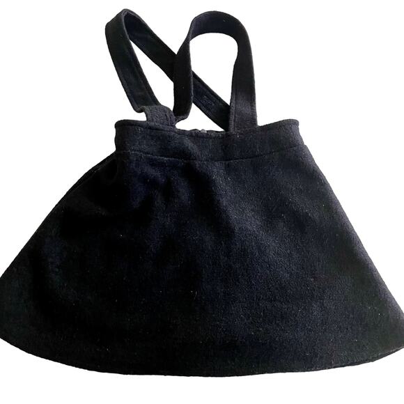 Bien Jolie girls black wool blend skirt with suspenders skirt size 4 - Picture 1 of 5